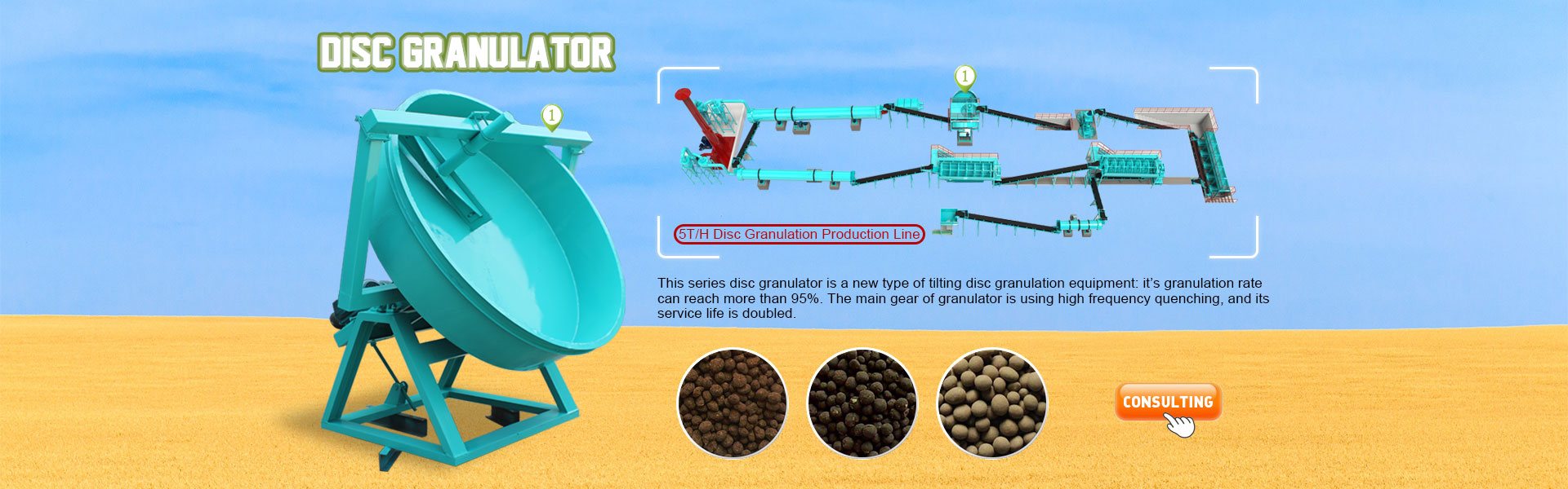 Organic Fertilizer Disc Granulation Production Line